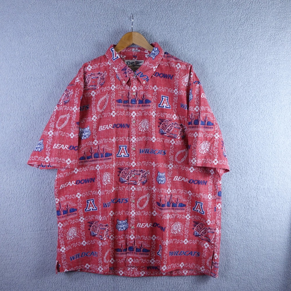 Reyn Spooner University of Arizona Wildcats Red Hawaiian Shirt Mens 3XL NWOT